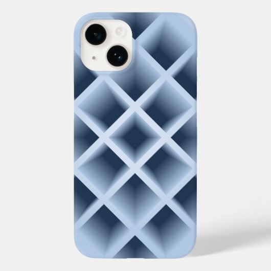 Blauw vierkant gatenpatroon Case-Mate iPhone case (Achterkant)