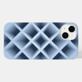 Blauw vierkant gatenpatroon Case-Mate iPhone case (Achterkant (horizontaal))