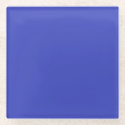 Blauw vierkant glas Onderzetter (Voorkant)
