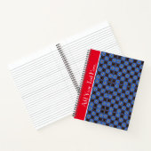 Blauw Vierkant Ontwerp Spiraal Notebook Notitieboek (Binnen)