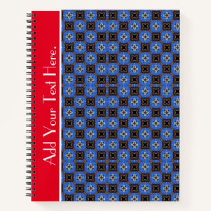 Blauw Vierkant Ontwerp Spiraal Notebook Notitieboek