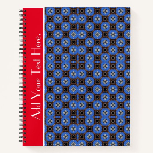 Blauw Vierkant Ontwerp Spiraal Notebook Notitieboek (Voorkant)