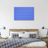 Blauw vierkant patroon canvas afdruk (Insitu (Slaapkamer))