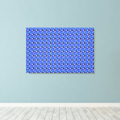 Blauw vierkant patroon canvas afdruk (Insitu (Houten vloer))