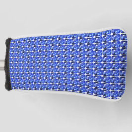 Blauw vierkant patroon golfheadcover