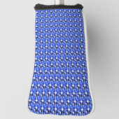 Blauw vierkant patroon golfheadcover (Draai 90)