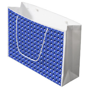 Blauw vierkant patroon groot cadeauzakje