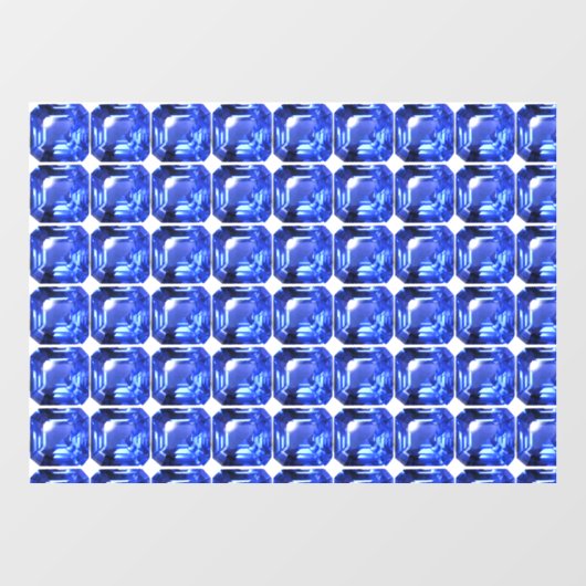 Blauw vierkant patroon raamsticker (Vel)