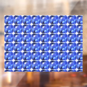 Blauw vierkant patroon raamsticker (Vel 2)