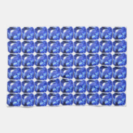 Blauw vierkant patroon theedoek