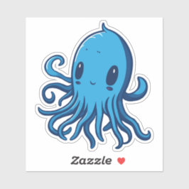 Blauw vierkant sticker