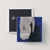 Blauw Vierkante Button 5,1 Cm (Voorkant /achterkant)