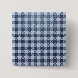 Blauw Vierkante Button 5,1 Cm