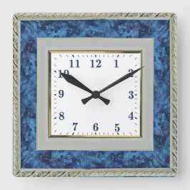 Blauw Vierkante Klok