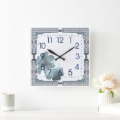 Blauw Vierkante Klok (Huis)