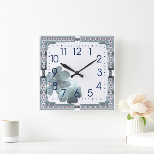 Blauw Vierkante Klok (Huis)