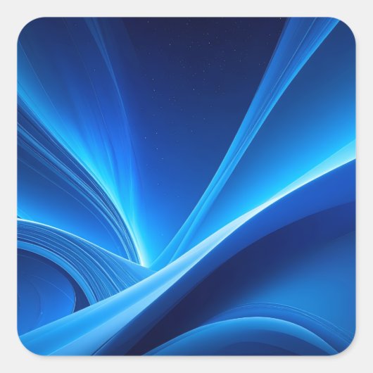 Blauw Vierkante Sticker (Voorkant)