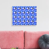 Blauw Vierkantig Patroon Canvas Afdruk (Insitu (Woonkamer))