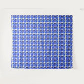Blauw Vierkantig Patroon Wandkleed (Voorkant (horizontaal))