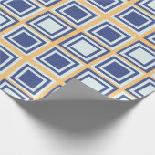 Blauw vierkantspatroonpapier cadeaupapier (Hoek)