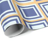 Blauw vierkantspatroonpapier cadeaupapier (Rol Hoek)