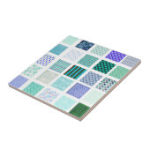 Blauw viermozaïekpatroon tegeltje (Zijkant)