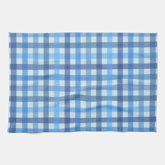 Blauw vijf-kleur geruit keukendoek theedoek (Horizontaal)