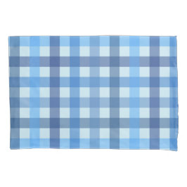 Blauw vijf-kleur geruit patroon kussenhoes