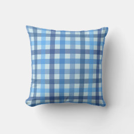 Blauw Vijf-Kleur Klassiek Geruit Patroon Kussen