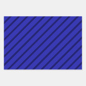 Blauw vijf strepen patroon inpakpapier vel (Voorkant 2)