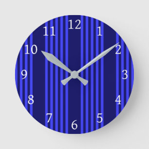 Blauw vijf strepen patroon ronde klok