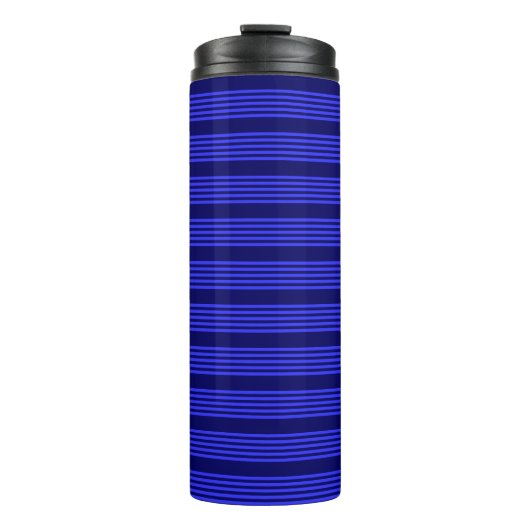 Blauw vijf strepen patroon thermosbeker (Voorkant)
