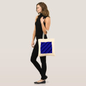 Blauw vijf strepen patroon tote bag (Voorkant (model))