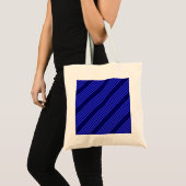 Blauw vijf strepen patroon tote bag (Voorkant (product))