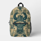 Blauw Viking hoofd Bedrukte Rugzak (Voorkant)