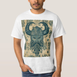 Blauw Viking hoofd T-shirt