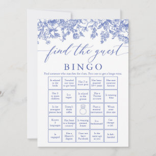 Blauw Vind de Gast Bingo Bruiloftsspel Kaart
