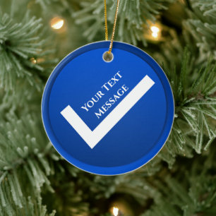 Blauw vinkje symbool Kerstmis Keramisch Ornament