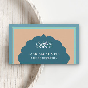 Blauw Vintage Arabische stijl Islamitische Moslim Visitekaartje