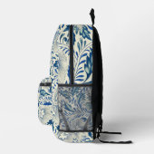 Blauw Vintage Aziatisch Bloemmotief: Antieke Chino Bedrukte Rugzak (Rechts)
