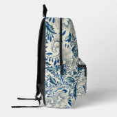 Blauw Vintage Aziatisch Bloemmotief: Antieke Chino Bedrukte Rugzak (Links)