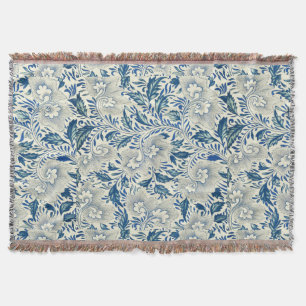 Blauw Vintage Aziatisch Bloemmotief: Antieke Chino Deken