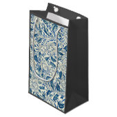Blauw Vintage Aziatisch Bloemmotief: Antieke Chino Klein Cadeauzakje (Voorkant Gekanteld)