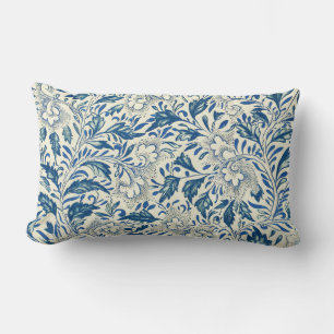 Blauw Vintage Aziatisch Bloemmotief: Antieke Chino Kussen