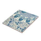 Blauw Vintage Aziatisch Bloemmotief: Antieke Chino Tegeltje (Zijkant)