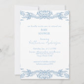 Blauw Vintage Baby Borrel Kaart (Voorkant)
