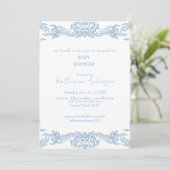Blauw Vintage Baby Borrel Kaart (Staand voorkant)
