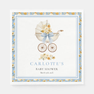 Blauw vintage babykoets servet voor lunch