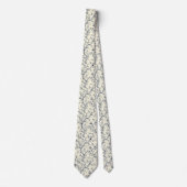 Blauw Vintage Bloem Motief (1) Stropdas (Voorkant)