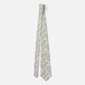 Blauw Vintage Bloem Motief (1) Stropdas (Achterkant)
